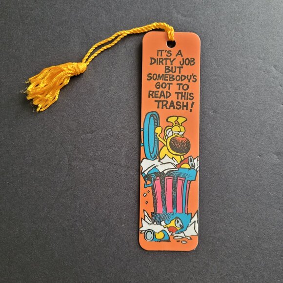 Vintage 80s Grimmy Tassel Bookmark Mother Goose Grim Mike Peters Dirty Job Trash - Picture 3 of 9